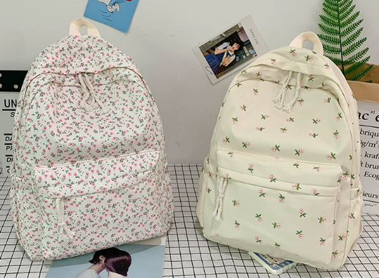Floral Print Backpack Travel