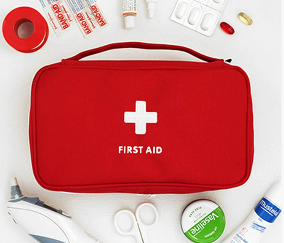 Red Portable Medicine Bag First
