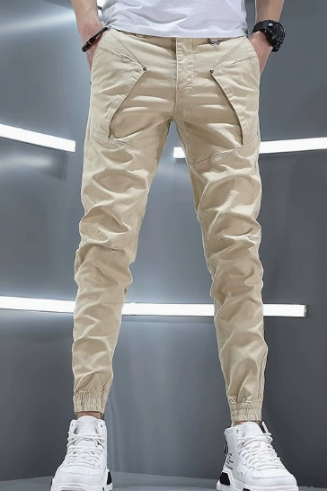 Khaki Denim Jeans Cotton Slim Fit