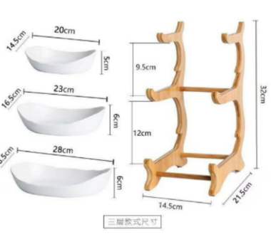 Wooden Fruit Plate Stand 3-Tier