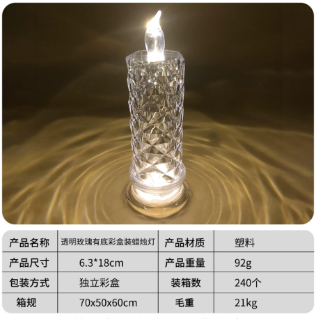 Clear LED Flameless Candle Home